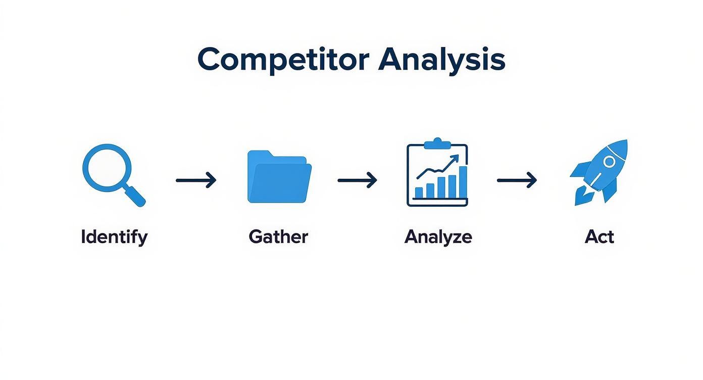 Infographic about how to conduct competitor analysis