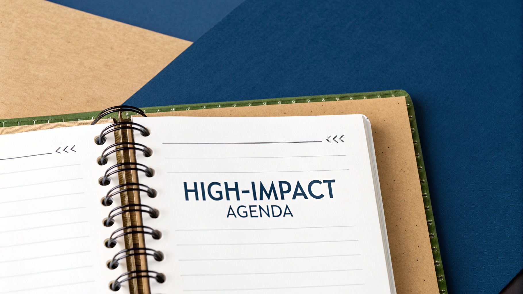 A close-up shot of a well-structured board meeting agenda document on a tablet.